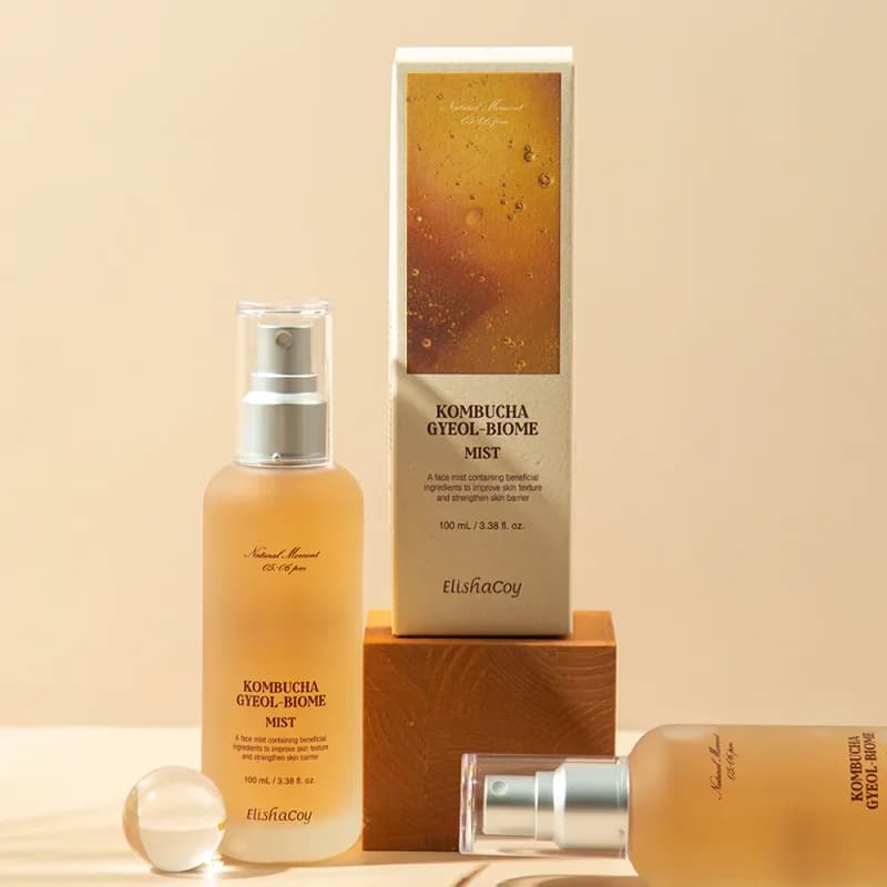 ElishaCoy Kombucha Gyeol-Biome Mist — a hydrating face mist with fermented kombucha extract to improve skin texture and strengthen the skin barrier, 100 mL