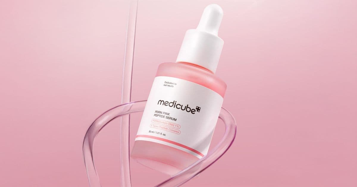 Fresh pink PDRN serum bottle from Medicube